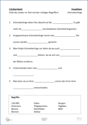ABL_Insekten_Schmetterlinge_Lueckentext