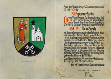 Wappenurkunde St. Gallenkirch